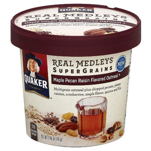 Quaker Real Medleys Super Grains Maple PecanRaisin Oatmeal Cup 2 46 oz
