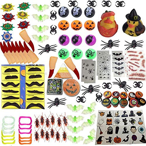 YAYJOY Halloween Treat or Trick Buckets Toys Novelty Trinkets Assortment Goodie Bag Fillers Party Favors for Kids School Classroom Rewards Trick or Treating Halloween Miniatures Goodie Bags