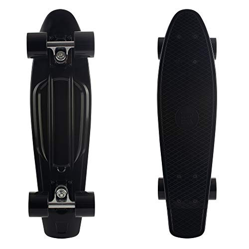 Retrospec Quip Skateboard 22 5  Classic Plastic Mini Cruiser Complete Skateboard w/ABEC 7 Bearings Black 3375