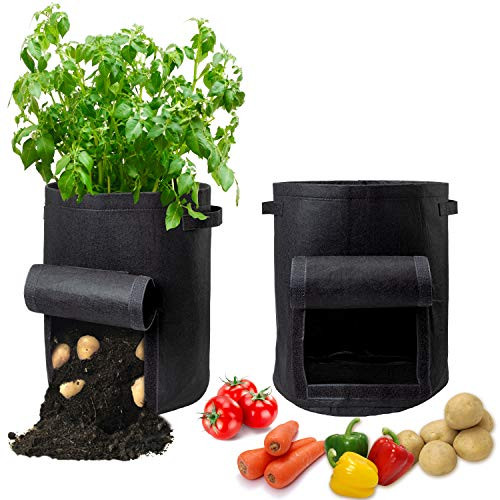 R HORSE 2Pack 10 Gallon Plant Grow Bags Velcro Window Garden Growing Bag with Shovel Potato Planting Grow Bags NonWoven Cloth Vegetable Grow Bags with Handle for Potatoes Vegetables Flower R HORSE 2Pack 10 Gallon Plant Grow Bags Velcro Window Garden Growing Bag with Shovel Potato Planting Grow Bags NonWoven Cloth Vegetable Grow Bags with Handle for Potatoes Vegetables Flower