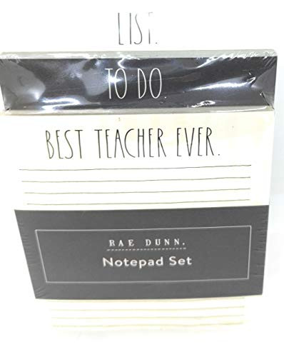 Rae Dunn Set of 3 Pack Note Pads LIST/TO DO/BEST TEACHER EVER