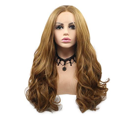 RainaHair 24 inch Golden Blonde Lace Front Wigs for Women Party Holiday Best Synthetic Hair Long Wavy Wig with Flawless Hairline Heat Resistant Synthetic Wigs for Drag Queen Blonde Wig RainaHair 24 inch Golden Blonde Lace Front Wigs for Women Party Holiday Best Synthetic Hair Long Wavy Wig with Flawless Hairline Heat Resistant Synthetic Wigs for Drag Queen Blonde Wig