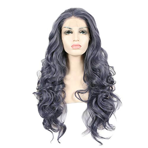 RainaHair Body Wave Long Tata Grey Wig Glueless Lace Front Wigs Heat Resistant Synthetic Half Hang Tied Wig Cosplay Festival Daily Party Ladies Wigs for Women Mermaid 24inches RainaHair Body Wave Long Tata Grey Wig Glueless Lace Front Wigs Heat Resistant Synthetic Half Hang Tied Wig Cosplay Festival Daily Party Ladies Wigs for Women Mermaid 24inches