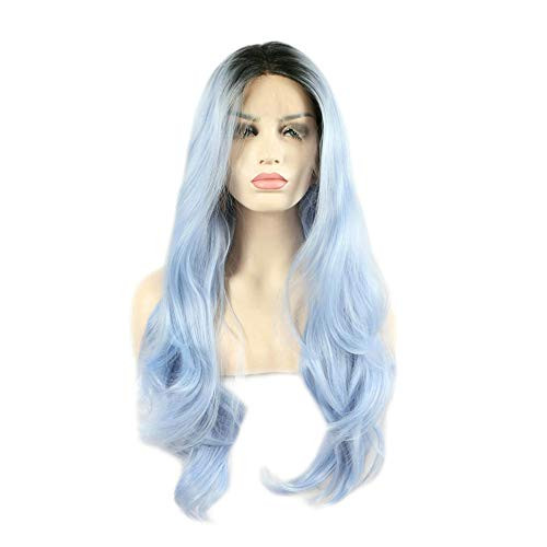 RainaHair Women Wigs Body Wave Ombre Blue Wig Synthetic Lace Front Wigs Mermaid Wig Heat Resistant Fiber Party Cosplay Holidays Natural Looking Drag Queen Daily Wear 24 inches RainaHair Women Wigs Body Wave Ombre Blue Wig Synthetic Lace Front Wigs Mermaid Wig Heat Resistant Fiber Party Cosplay Holidays Natural Looking Drag Queen Daily Wear 24 inches