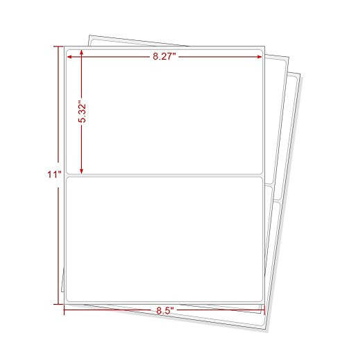 RBHK Half Sheet Self Adhesive Shipping Labels for Laser  Inkjet Printers 300 Count Rounded Corner 51/2  X 81/2
