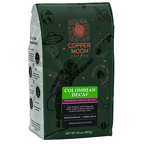 Copper Moon Colombian Decaf Blend Medium Roast Coffee Whole Bean 2 lb Copper Moon Colombian Decaf Blend Medium Roast Coffee Whole Bean 2 lb