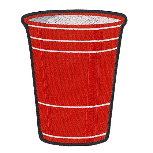 RED Cup Bikers Patch High Thread Rayon Patriotic IronOn Heat Sealed Backing/SewOn Embroidered Patch  3  x 4