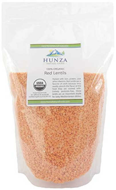 Organic Red Lentils  2lbs Hunza