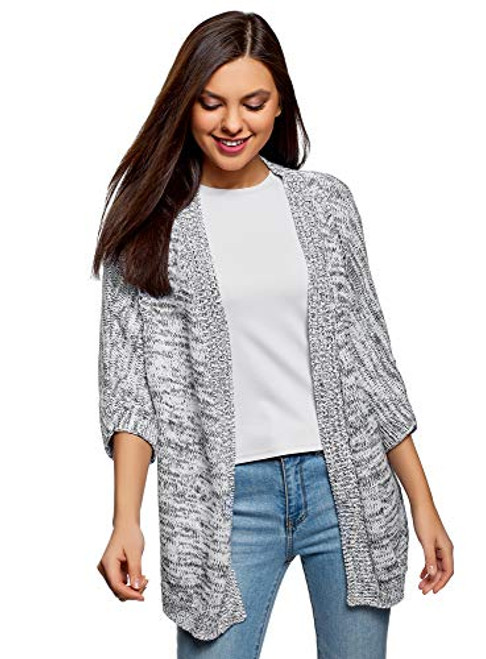 oodji Ultra Women s No Closure Melange Cardigan Grey US 8 / EU 42 / L