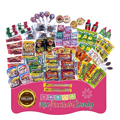 Mexican Candy Mix Assortment 83 ct Mexicans Snacks Variety of Best Sellers Spicy Sweet and Sour bulk candies  Foreign candy mix of bulk gift set Perfect Mexican candy package dulces mexicanos box