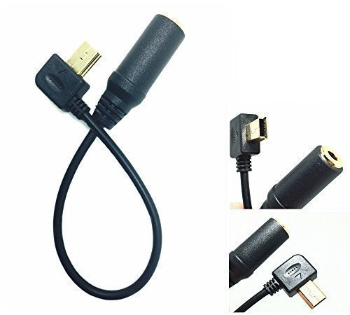 3 5mm Mic Adapter Extension Cable For GoPro HERO 3 HERO3 HERO4 Mini USB 10 Pin Port Gold Plating Interface port Reducing Noise Black