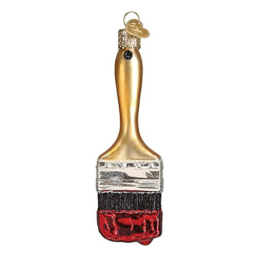 Old World Christmas Red Paint Brush Glass Blown Ornament