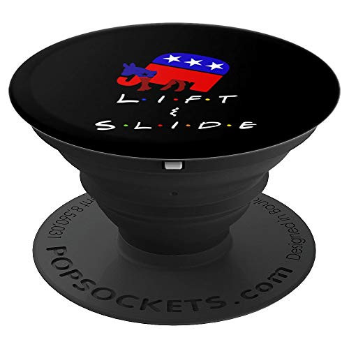 Republicans Elephant over Democrats Donkey Lift Slide Dirty PopSockets Grip and Stand for Phones and Tablets