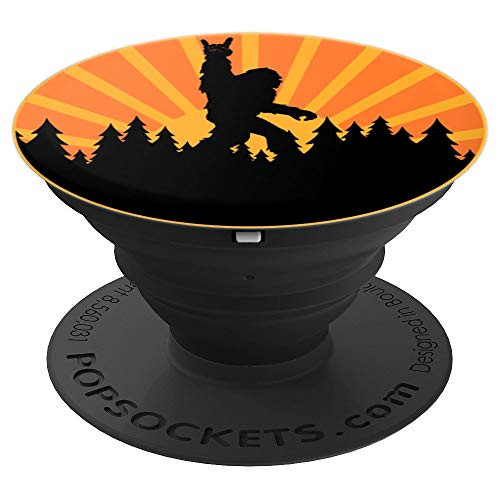 Retro Bigfoot Rock and Roll Squatch Silhouette Sunset PopSockets Grip and Stand for Phones and Tablets