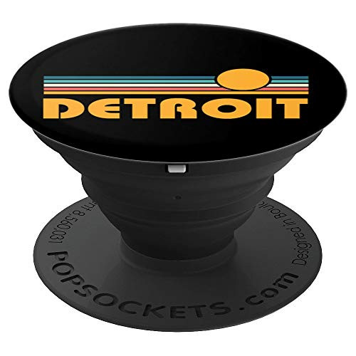 Retro Detroit Michigan Sunset PopSockets Grip and Stand for Phones and Tablets