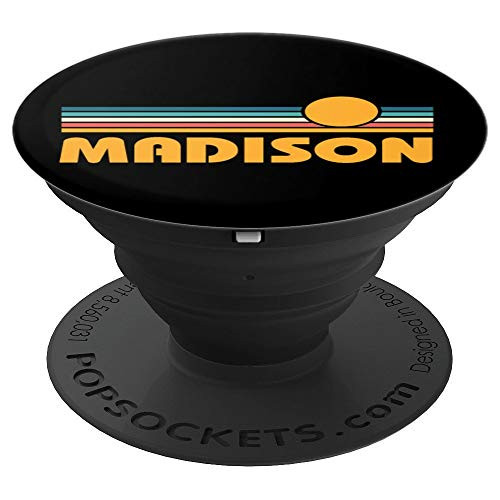 Retro Madison Wisconsin Sunset PopSockets Grip and Stand for Phones and Tablets