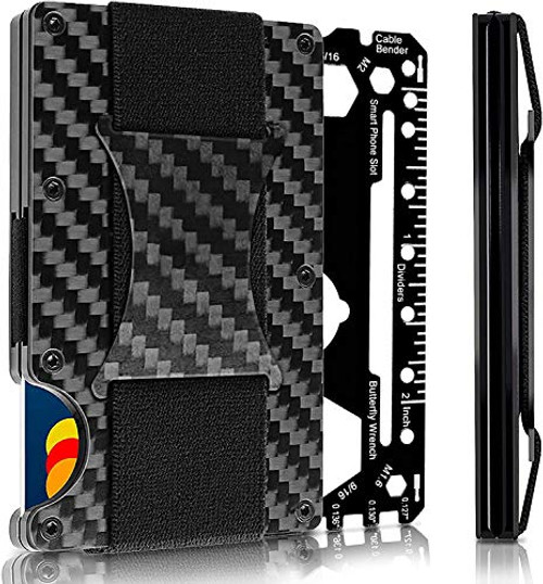 RFID Carbon Fiber Wallets for Men  Carbon Fiber Money Clip Wallet Metal  Mens Minimalist Carbon Fiber Wallet  Credit Card Holder for Men