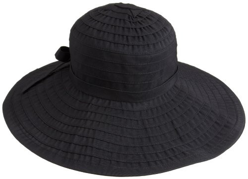 San Diego Hat Company Women s Ribbon Large Brim HatBlackOne Size
