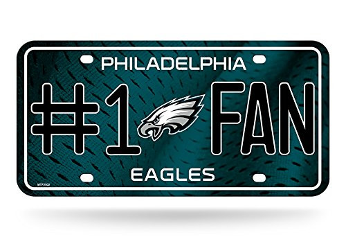 NFL Rico Industries 1 Fan Metal License Plate Tag Philadelphia Eagles NFL Rico Industries 1 Fan Metal License Plate Tag Philadelphia Eagles