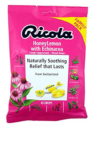 Ricola Honey Lemon Herbal Cough Suppressant Throat Drops 45ct Bag