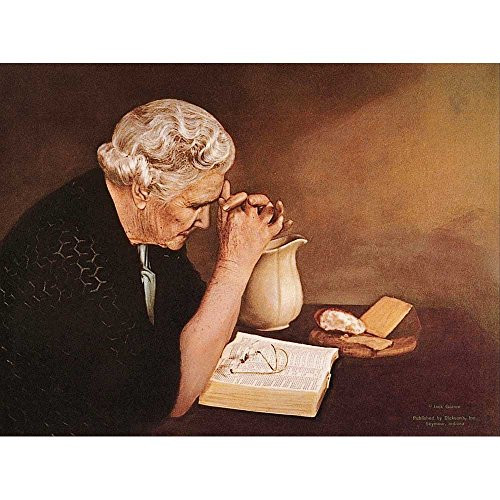 Dicksons Praying Wise Woman Over Bible Taupe Tones 16 x 20 Wood Wall Sign Plaque