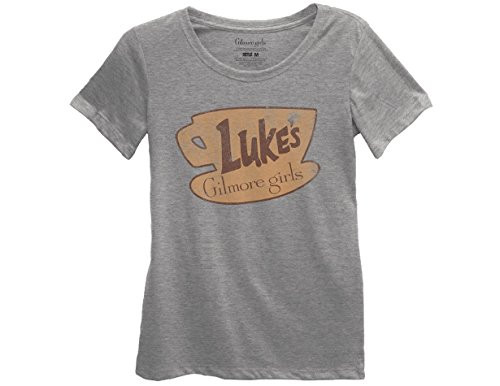 Ripple Junction Gilmore Girls Juniors Vintage Luke s Coffee Logo Light Weight Crew TShirt XL Heather Grey