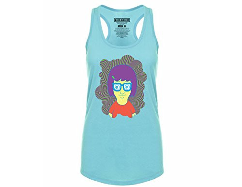 Ripple Junction Bob s Burgers Tina Psychedelic Junior Tank Medium Aqua