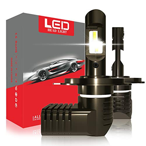 ROADSUN P10 Headlight LED H4 LED Headlight Bulbs Conversion Kit 60W 6000K 10000LM AllinOne PlugPlay LED Headlamps 1Pair Ultra White Bright LED Bulbs