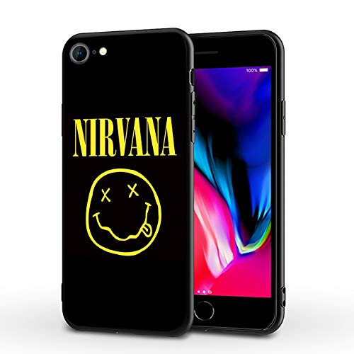 EMBCOD iPhone SE 2020 CaseiPhone 7 CaseiPhone 8 CaseRock Band Silicone Bumper Frame and PC Back Cover Cases for iPhone 7/8/SE2020 4 7  Nirvana