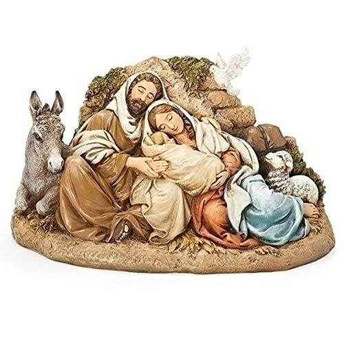 Restful Holy Family 9 5 Inch Resin Nativity Figurine