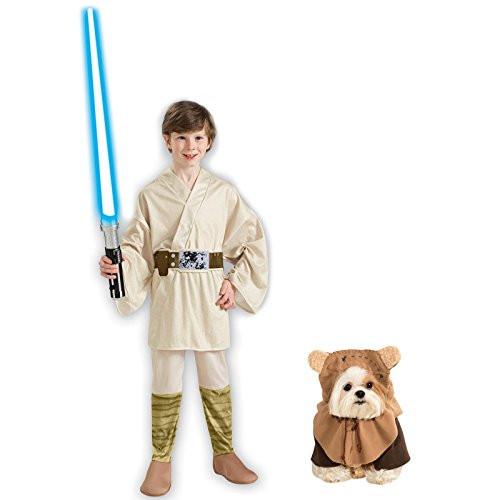 Rubie s Star Wars Luke Skywalker Child L and Pet S Costume Bundle Set