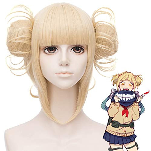 Ruina Himiko Toga Wigs for Women Girls Short Blonde Wig My Hero Academia Cosplay Costume Synthetic Wigs for Party Halloween R028B