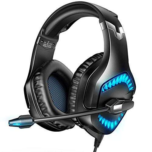 RUNMUS Gaming Headset for PS4 Xbox One PC Headset with 7 1 Surround Sound PS4 Headset with Noise Canceling Mic  LED Light Compatible with Xbox One Adapter Not Included PC PS4 Mac Laptop