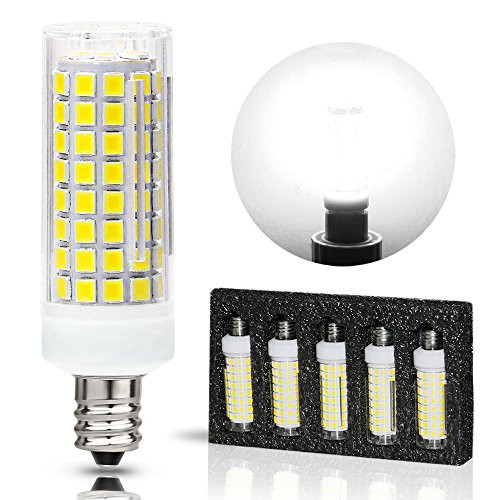E12 LED Bulbs,8W LED Candelabra Light Bulbs 100 Watt Equivalent, 850lm, Daylight White 6000K LED Chandelier Bulbs, Decorative Candle Base E12 Dimmable LED Lamp, Pack of 5