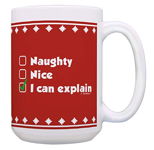Santa Mug Naughty Nice I Can Explain Funny Santa Cup Christmas Presents 15oz Coffee Mug Tea Cup Red