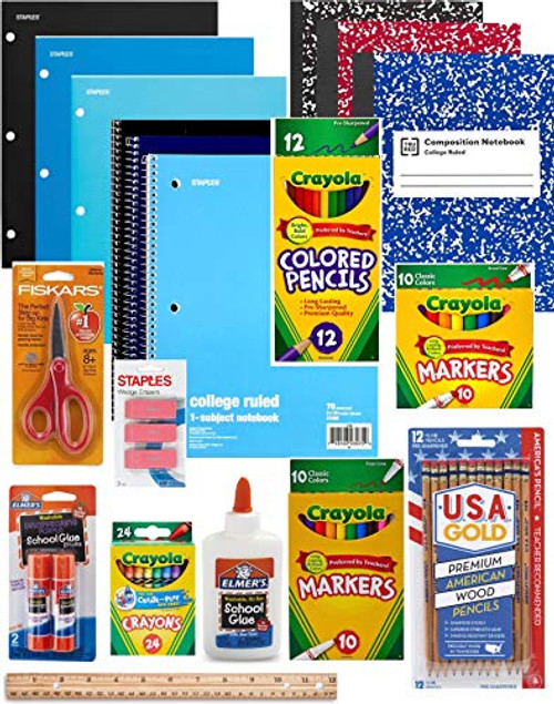 Back School Essentials Supplies Bundle Kit Crayola Elmers and etc