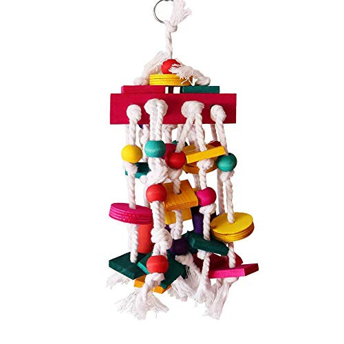 SDFG Bird Toys Bird Chewing Toy Parrot Chewing Toys Parrot Cage Bite Toys Wooden Block for Small and Medium Parrots and Birds Bird Supplies