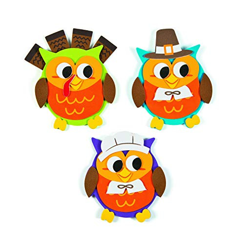 Owl Thanksgiving Foam Magnets Craft Kit 12  Crafts for Kids and Fun Home Activities