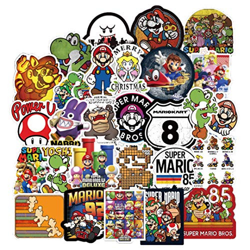 SEBADA 50Pcs Super Mario Stickers for Laptop Motorcycle Bicycle Skateboard Luggage Decal Graffiti PatchesNoDuplicate Sticker Pack HXQX