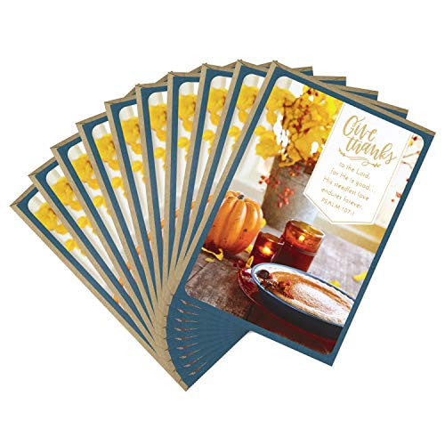 Hallmark Dayspring Pack of Religious Thanksgiving Cards Give Thanks 10 Cards with Envelopes