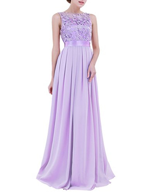 Alvivi Women s Crochet Floral Lace Long Wedding Bridesmaid ALine Dress Evening Party Prom Maxi Gown Lavender 4 Alvivi Women s Crochet Floral Lace Long Wedding Bridesmaid ALine Dress Evening Party Prom Maxi Gown Lavender 4