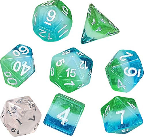 Blue Hawaiian Set of 7 RPG Dice