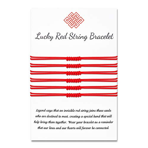 Seyaa Red Bracelet 7 Knots Kabbalah Protection Good Luck Thread Handmade String Bracelets for Women Men Girls Boys Family Friends