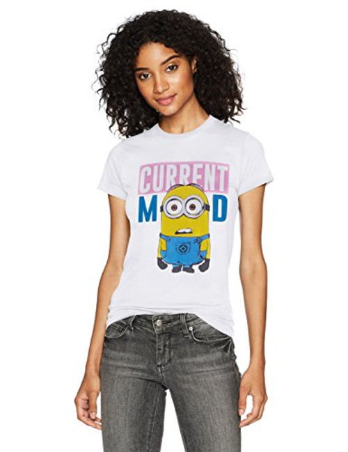 Fifth Sun Junior s Minions Current Mood Graphic Crew Tee White XXLarge