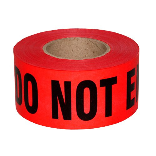 Sharp Red Danger Do Not Enter Tape 3 X 1000  Sharp Red with a bold Black Print for High Visibility  3 in  wide for Maximum Readability  Tear Resistant Design