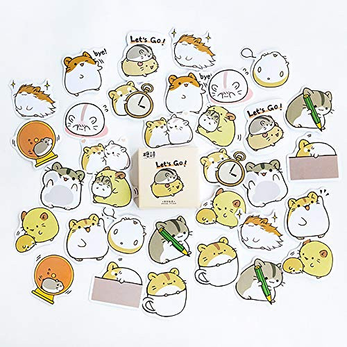 Small Size Cartoon Laptop Stickers 45pcs Doraking Boxed DIY Decoration Cavy Theme Stickers for Laptop Planners Scrapbook Suitcase Diary Notebooks Album Cavy