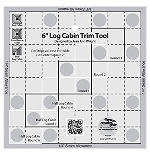Creative Grids 6" Log Cabin Trim Tool Quilting Ruler Template CGRJAWMN6