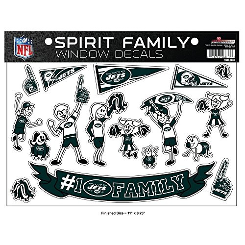 NFL New York Jets Spirit Family Decal Sheet 8 5 x 11inches
