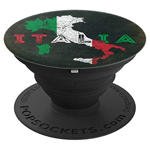 Italian Map and Flag Souvenir  Vintage Green Italy PopSockets Grip and Stand for Phones and Tablets