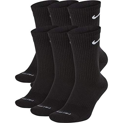 Nike Men s Everyday Plus Cushion Crew Socks Large Black/White
